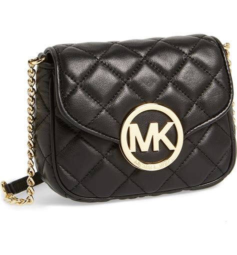 michael kors small saddle bag crossbody|Michael Kors quilted black bag.